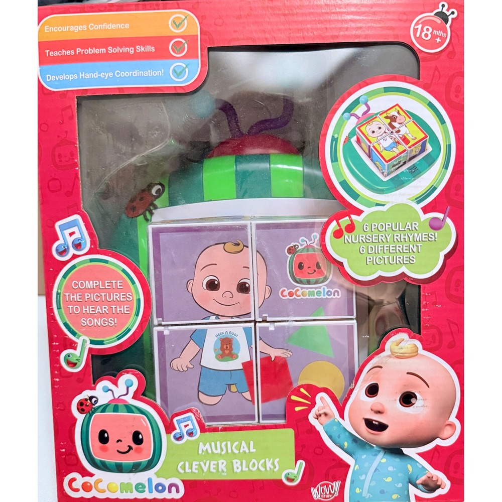 CoComelon Musical Clever‎ Blocks Kids 18m+ Multicolor New Interactive Puzzle Toy